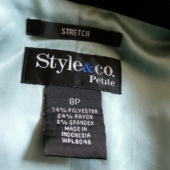 Style & Co Gray Striped  Stretch Blazer Size 8P - Picture 6 of 6